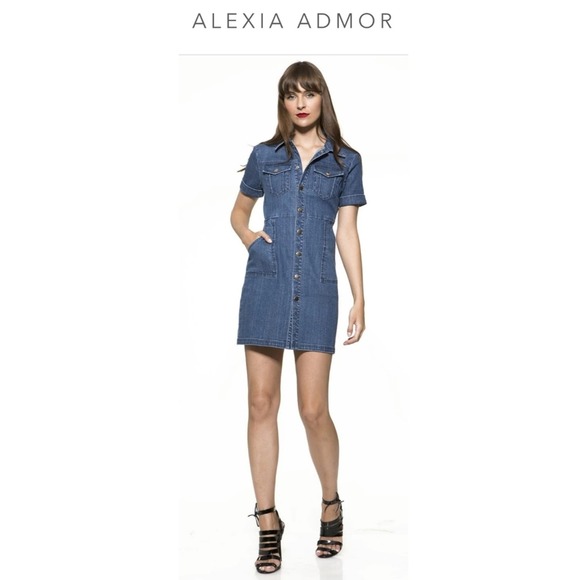 Alexia Admor Denim Romina Shirt Dress Medium - Picture 14 of 16